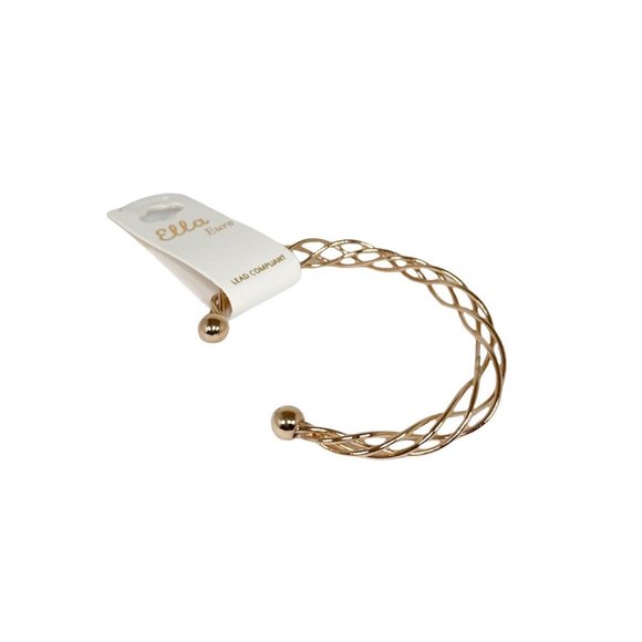 Gold Twisted Open Cuff Bracelet - Picture 4 of 4